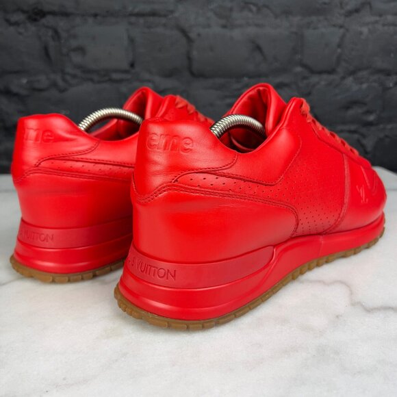 Louis Vuitton X Supreme Run Away Sneakers Red Leather 8 LV or 9 US or 42 EUR - Picture 9 of 16